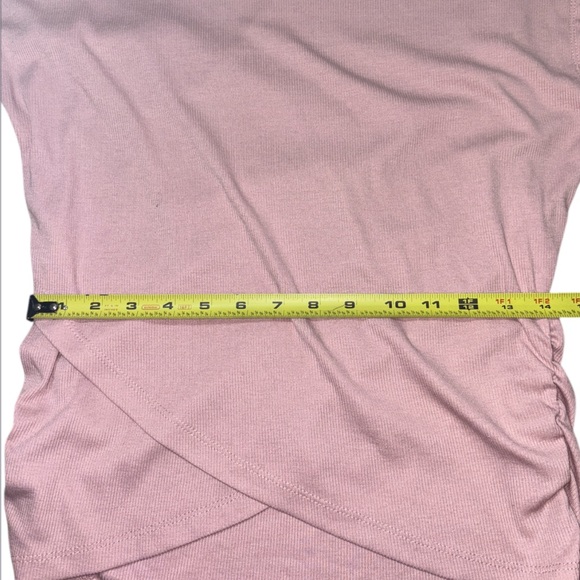Sanctuary Cap Sleeve Ribbed Crossover T-Shirt In Misty Rose Pink Size XXS/XS - Picture 7 of 11
